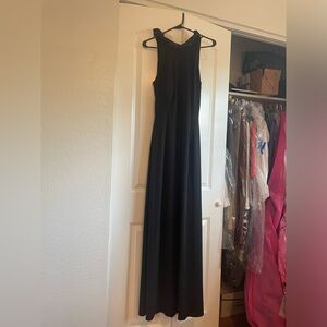 Black evening gown with sequins around the neck. Size 8